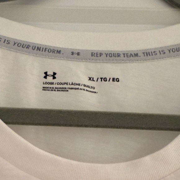 Under Armour White Tee with University of Louisiana Fleur-de-Lis - Picture 2 of 4